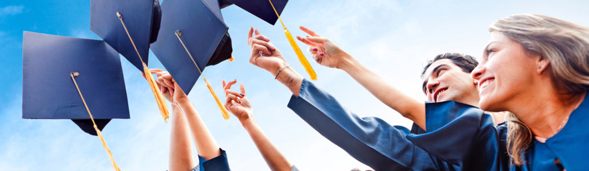 graduation throwing caps