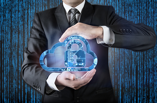 Internet Security concept Cloud and Lock high quality studio shot