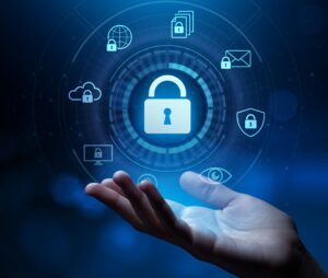 Cyber security Data Protection Information privacy antivirus virus defense internet technology concept.