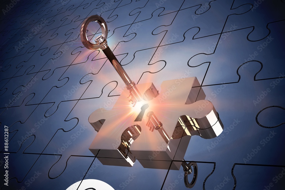 digital puzzle piece 3d