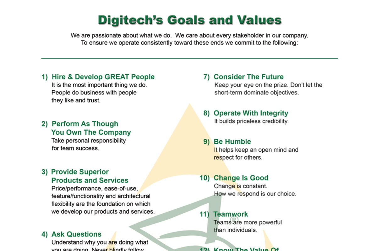 digitech goals and values