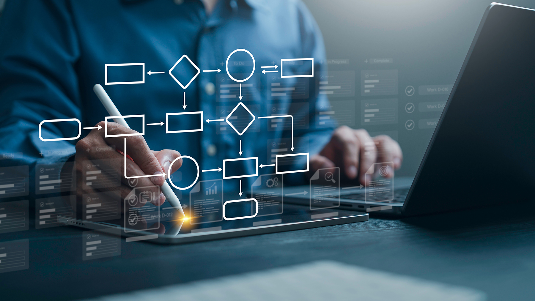 Abstract image representing process automation workflows